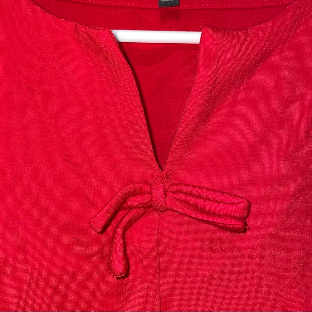 Talbots Red Ponte Knit Split Neck Top with Bow
Detail 3/4 Sleeved Blouse top S - Picture 5 of 14